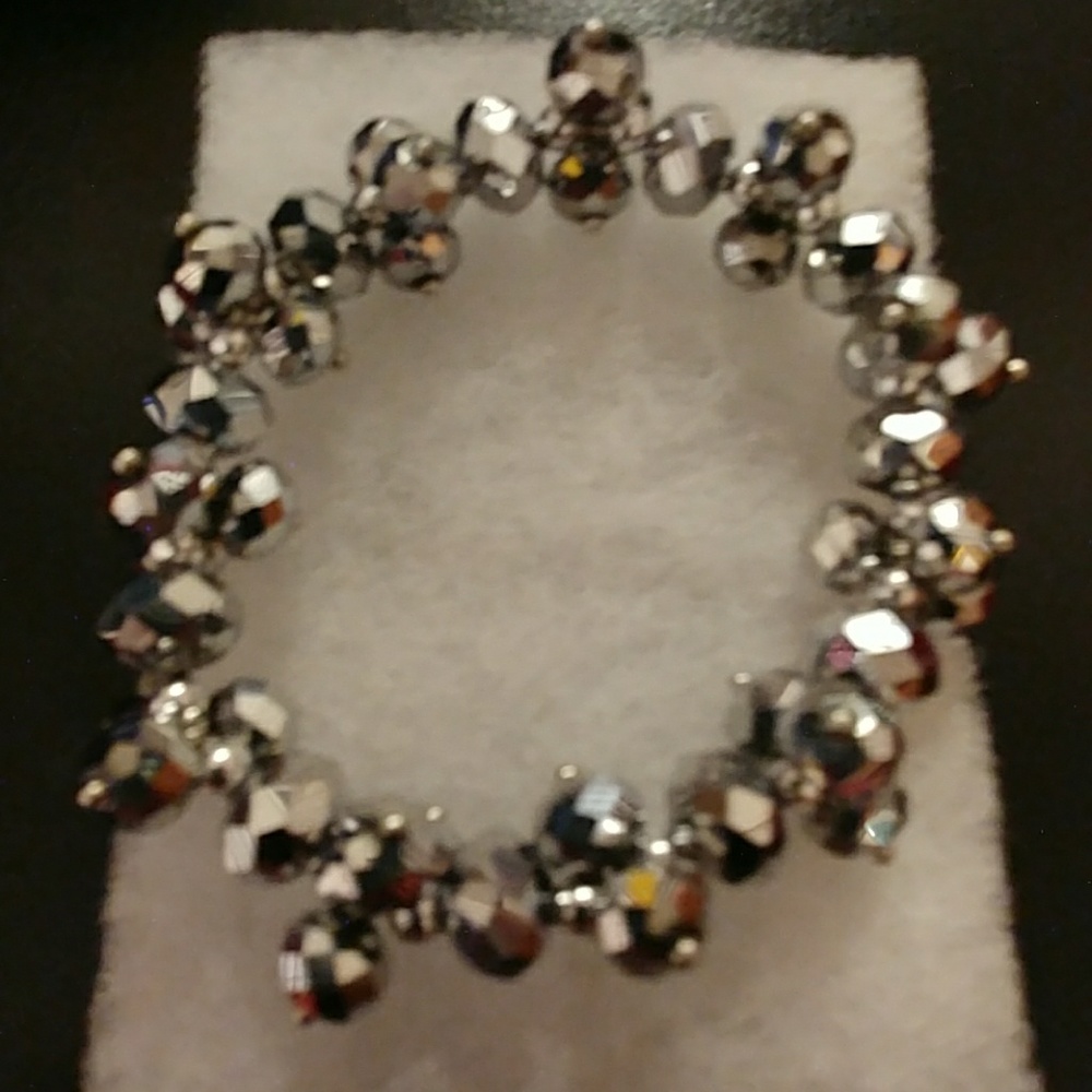 Silver Metallic Crystal Bracelet - Picture 6 of 8